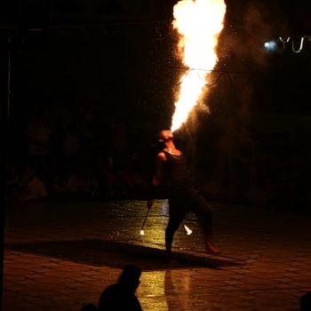 Fire performance during safari tour